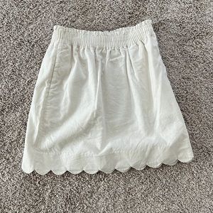 J Crew white scalloped skirt size 2